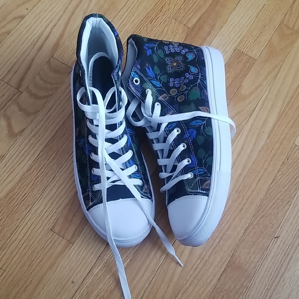 Floral High-Top Sneakers THRIVE APPAREL LLC women's Size 10.5